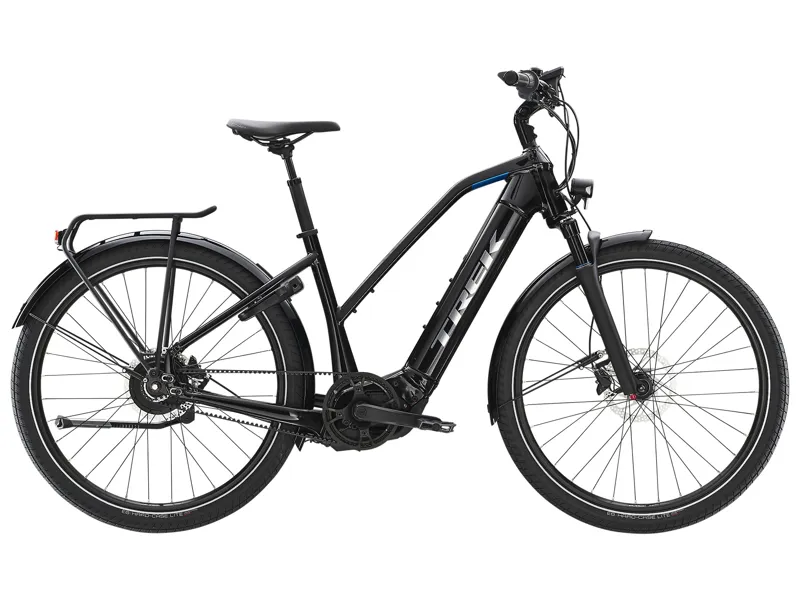 DISCONTINUED Trek Allant 9 Stagger Hybrid Electric Bike Trek Black and Blue